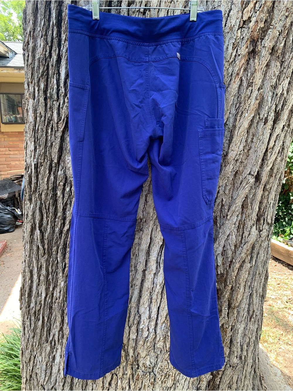 Figs Women's Flare Scrub Pants in Royal Blue - Picture 3 of 8